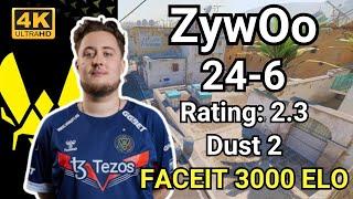 ZywOo (24-6) Rating:2.3 (Dust2) | Sep 6, 2024 #cs2 #pov