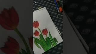 Drawing Flower Tulip #shorts #art #drawing #trending