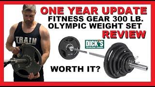 ONE YEAR Update Review of Fitness Gear 300 lb Olympic Weight Set | Plates and Bar | Home Gym Dick's