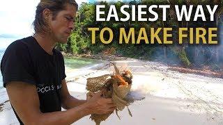 Easiest way to make fire on a desert island