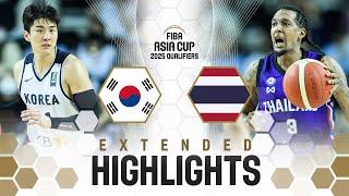 Korea  vs Thailand  | Extended Highlights | FIBA Asia Cup 2025 Qualifiers