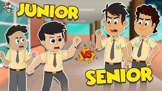 Senior Vs Junior | Animated Stories | English Cartoon | Moral Stories | PunToon Kids