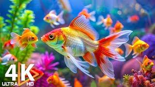 Aquarium 4K VIDEO (ULTRA HD)  Beautiful Coral Reef Fish - Peaceful Music & Colorful Marine Life #37