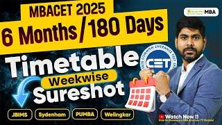 MAH MBACET 2025: 180 Days Timetable | Complete Weekwise Preparation | Target Top MBA Colleges