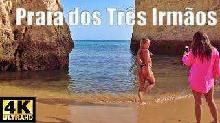 Praia dos Três Irmãos Beach Walk 4k, Alvor Portugal