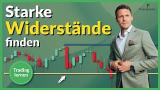 Starke WIDERSTÄNDE + UNTERSTÜTZUNGEN handeln | Trading Einsteiger Kurs Charttechnik (Teil 2/3)