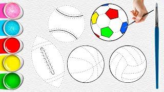 How to Draw a Super Cute Sport Balls – | Easy Drawing | Step-by-Step