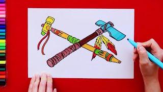 How to draw a tomahawk axe