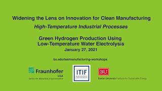 Innovation for Clean Manufacturing: Green Hydrogen Prod. Using Low-Temperature Water Electrolysis