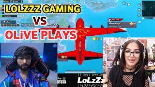 Lolzzz Gaming Vs Olive Gaming | Olive Plays Vs Lolzzz Gaming | Youtuber Vs Youtuber Bgmi Same Lobby