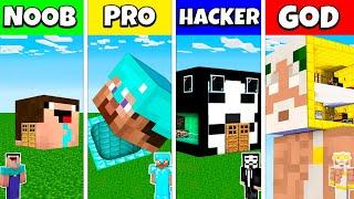 Minecraft Battle: NOOB vs PRO vs HACKER vs GOD: INSIDE HEAD HOUSE BASE BUILD CHALLENGE / Animation