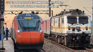 KARMABHOOMI + GURUMUKHI + VANDE BHARAT Dangerous 130 KMPH Trains at Eastern’s Fastest Corridor