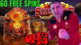 Super Rare 60 FREE SPINS & EPIC JACKPOT On Fire Stampede Slot