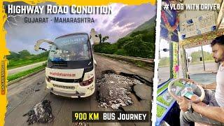 Maharashtra Gujarat Highway Condition 900km bus journey Mumbai to Una-Diu (Gujarat) #vlogwithdrivers