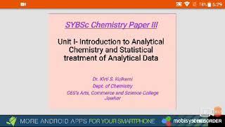 SYBSc Chemistry Paper III- Dr. K.S. Kulkarni.