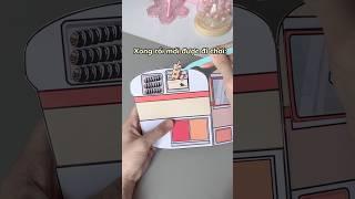 Sắp xếp đồ ăn ở quán bằng đồ chơi giấy | Bò Cutie #papercraft #cardboardcraft #shorts