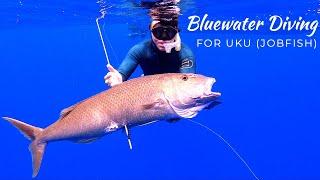 Mark Healey Spears a MASSIVE UKU (Jobfish) Bluewater Diving Off Oahu!