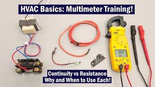 HVAC Multimeter Basics: Measuring Electrical Resistance vs Continuity! Testing and Tips!