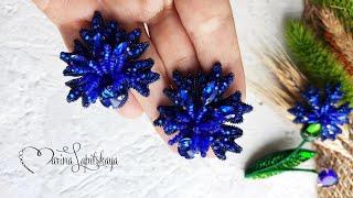 How to make Cornflower earrings from beads (master class)