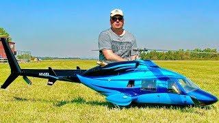 WOW !!! AMAZING !! HUGE RC BELL-222 AIRWOLF BLUE SCALE MODEL TURBINE HELICOPTER FLIGHT DEMONSTRATION