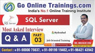 SQL Server Interview Questions Part3 - String Functions | Bhaskar Jogi | Go Online Trainings