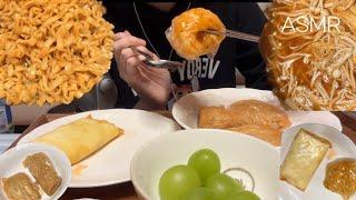 ASMR 반성적 먹방 MUKBANG 불닭쌈 불닭팽이버섯 냠냠귿 FIRE NOODLES WRAPS EATING SOUNDS