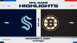 NHL Highlights | Kraken vs. Bruins - November 3, 2024