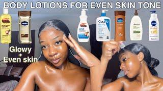 THE BEST BODY LOTIONS FOR DARK/CARAMEL SKIN TONES | How to achieve glowy skin