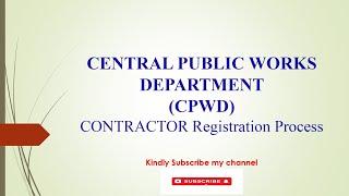 Complete Process to Registration in CPWD || CPWD Enlistment || Contractor Registration