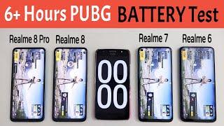 Realme 8 Pro vs Realme 8 vs Realme 7 vs Realme 6 PUBG (100% to 0%) Battery Drain and Heating Test!