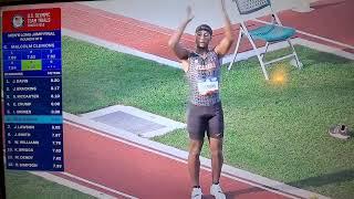 Malcolm Clemons Long Jump leap into 2nd at Olympic trials.