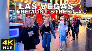 [4K HDR] Fremont Street Las Vegas Walking Tour | Downtown Las Vegas | 2024