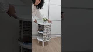Прикроватная тумбочка из бумажной лозы