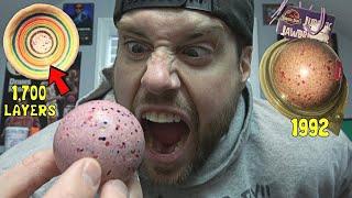 Consuming A 1992 Jurassic Park JAWBREAKER Candy In 1 Sitting?? (1700 Layers) | L.A. BEAST