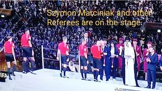 Szymon Marciniak & other Referees receiving medals on the Stage of Qatar FIFA WorldCup 2022 Final