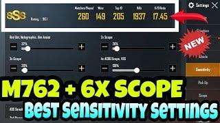 M762 + 6x SCOPE SPRAY | BEST SENSITIVITY SETTINGS TO CONTROL RECOIL | PUBG MOBILE