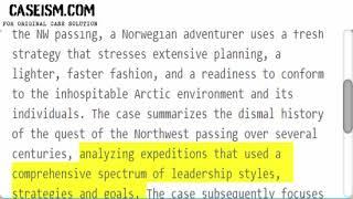 The Northwest Passage Case Solution & Analysis Caseism.com