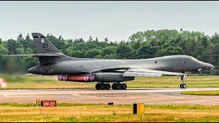 B-1 Bomber Full Afterburner Take off at Fairford - 4K