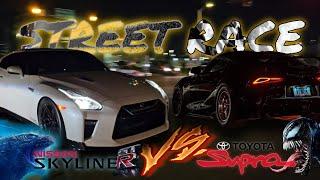 Nissan R35 GTR vs Toyota Supra GR (STREET RACE) + Honda kseries Bseries racing