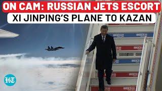 On Cam: Russian Jets Escort Chinese President Xi Jinping’s Plane To Kazan For BRICS Summit | Russia