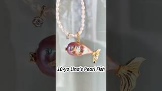 Search raffiepearls01- Pearl fish pendant co-created with 10-yo Lina; unique pearl jewelry design