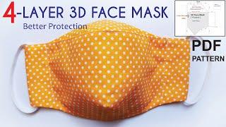 BETTER PROTECTION  With 4-Layer 3D Face Mask | DIY Mask | Printable Face Mask Pattern