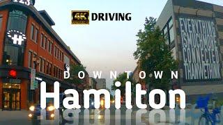 Driving Around HAMILTON Downtown  //  Sunset Drive 4K Tour