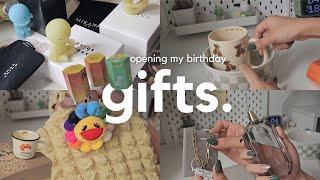 unboxing birthday presents  coffee, mugs, blind boxes, bags, jewelry, perfume, smiskis