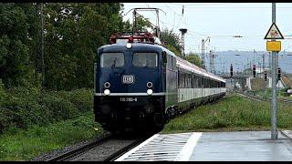 Blaues Wunder im Regen (110 350 mit SBB Wagen)