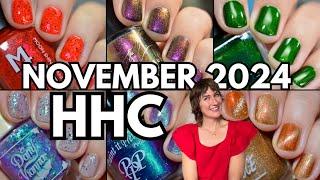 November 2024 HHC Nail Polish Swatches Hella Handmade Creations