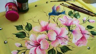 Fabric painting ideas / Painting flowers on cotton fabric