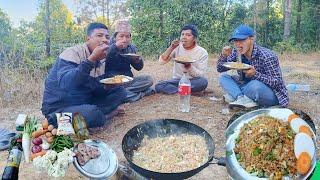 Cooking Mix Fried Rice in Jungle | Outdoor Adventure with Friends