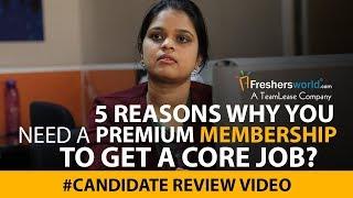 Freshersworld Premium Membership - A Review video by users, Get your Job Today