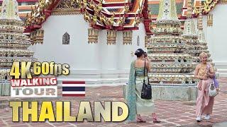 4K60fps WALKING TOUR 태국 방콕 왓포 사원 투어 BANGKOK THAILAND Wat Phra Chetuphon Wimmangalaram Royal Vihara